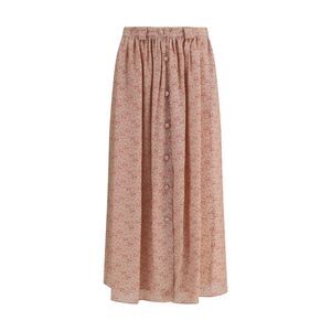 Kristina Ti Women Half Circle Skirt With Foliage Print
